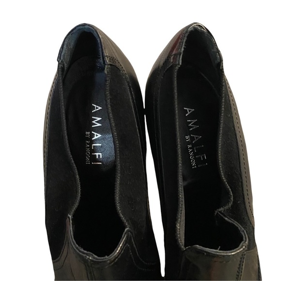 AMALFI | Black Leather Designer European Heel Ankle Boots Business Casual​​ - Picture 5 of 5